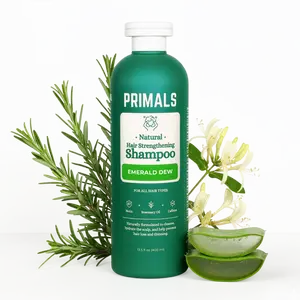 PRIMALS Hair Strengthening Shampoo - Caffiene, Biotin, Raw Honey, Rosemary Oil - Anti Hair Thinning - Natural Ingredients - Zero Artificial Fragrances, Sulfates, Parabens, or Dyes - 13.5 Fl Oz