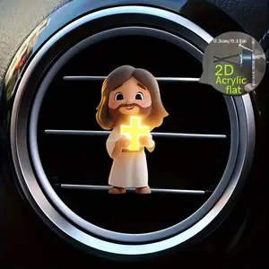 [Car Air Vent Clip] 2D Flat Not 3D 1pc Car Air Vent Decorative Clip, Stylish Car Interior Accessory, Fragrance Diffuser, Perfect Holiday Gift, Small Valentine's Day Gift, Freshens Air, Cute Car Interior Decoration, Unscented