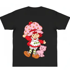 oversize cotton Strawberry Shortcake 80s Cute Cartoon graphic tees shirt Unisex y2k fashion Streetwear Casual Top Trending gift Machine Wash Safe Classic Gift
