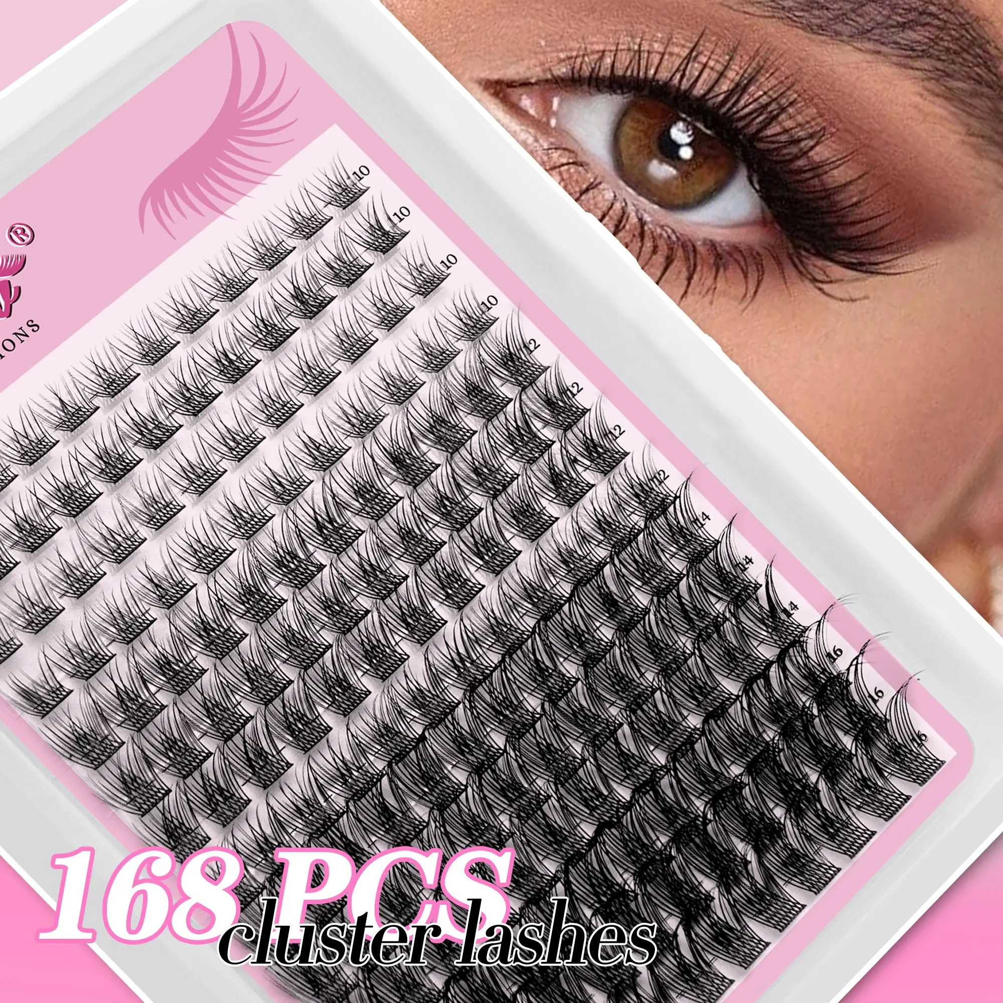 Mixed Lash Clusters 10-16mm, Natural Thin & Dense Style, Fluffy Eyelashes Cluster, Wispy Eyelash Clusters, Reusable D Curl Lashes, Super Soft, lightweight lash extensions, Perfect for DIY Beginners, Eyelash Extensions