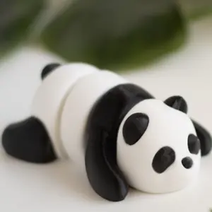 3D Printed Flexi Baby Panda Fidget Toy, Cute Articulated Panda Keychain, Sensory Desk Toy, Pocket Animal Gift