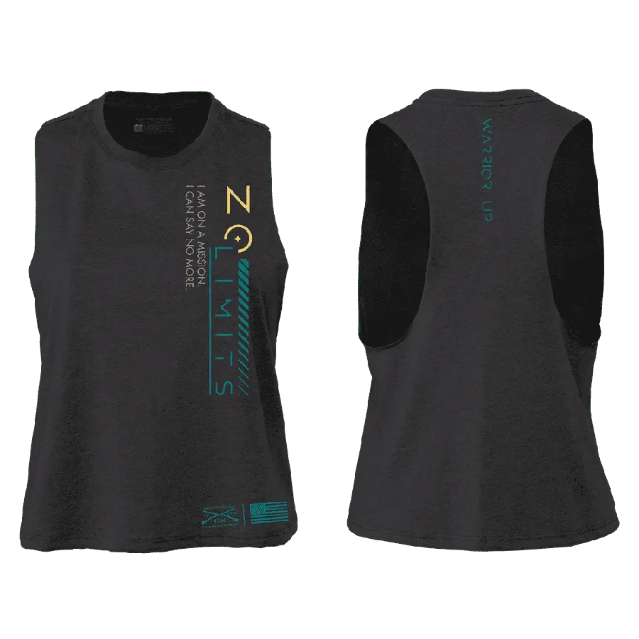 Women's No Limits Racerback Cropped Tank - Dark Heather Gray