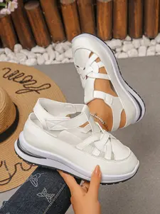 Two Color Options, Breathable Mesh Sport Sandals, Lightweight Sandals, Casual Versatile Style, Velcro Back Strap, Anti-Slip Thick Sole, Daily Commute, Outdoor Walking