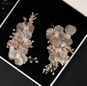 Tone Wire Flower Bridal Wrist Corsage, Faux Pearl Embellished Wedding Bracelet, Delicate Accessory for Brides & Bridesmaids
