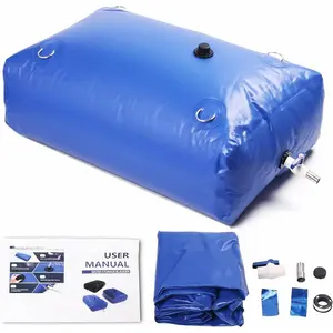 240 L / 65 Gal Water Bladder , Foldable Portable Rainwater Storage Container,  Water Bag for RV,  Bed, Fire Prevention, Drought Resistance, Blue
