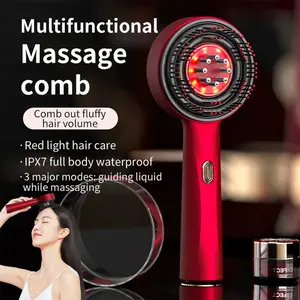 Electric Vibration Massage Comb Red Light Therapy Hair Growth Massage Scalp Brush Anti Hair Loss Liquid Oil Applicator Hair Care