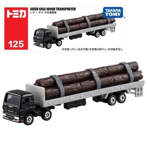 Takara Tomy Long Type Tomica No.125 Isuzu Giga Timber Transporter Alloy  Motor Vehicle Diecast Metal  Model Kids Toys Boys
