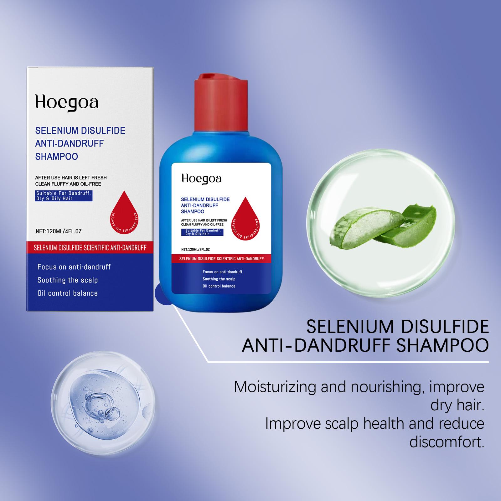 【BUY 1 GET 1】120mL Selenium Disulfide Anti-Dandruff Shampoo, Oil Control Hair Care Product for Itch Relief, Scalp Cleansing & Refreshing Deep Cleansing