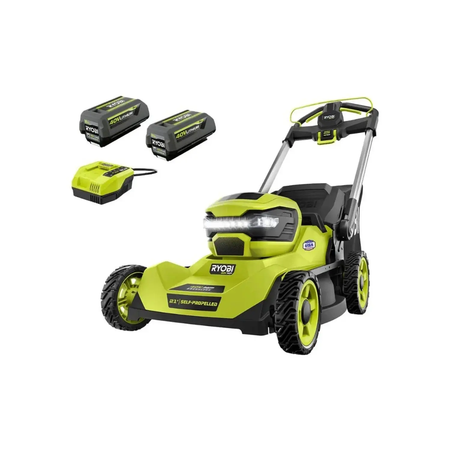 40V HP Brushless Cordless Lawn Mower Kit - 21-in Cutting Deck, Self-Propelled, Adjustable Height, Lightweight, Quiet Operation, Residential Use, Walk-Behind Grass Trimmer, Adjustable Height Mower, Lightweight Lawn Mower