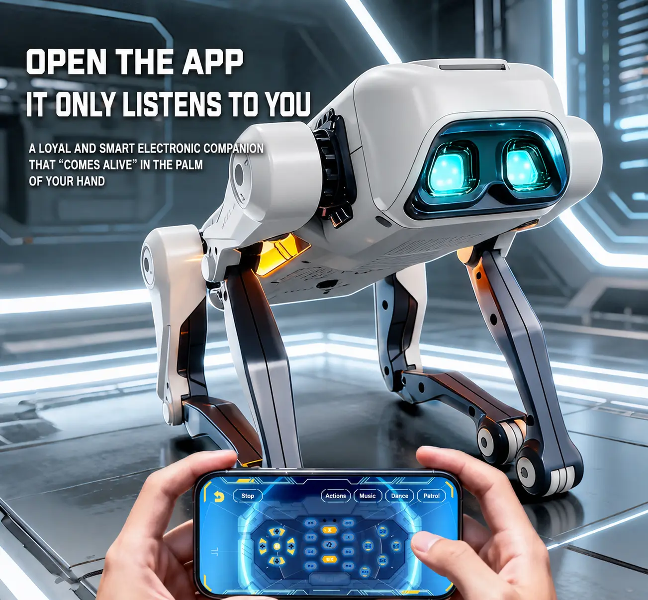 2026 New AI Robot Dog Toy for Kids – Intelligent Interactive Electronic Puppy with Remote Control, Programming Function, Music & Dance, Perfect Birthday Gift