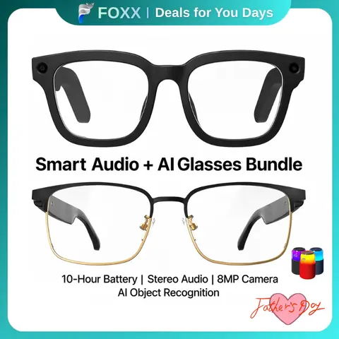 [Bundle & Save] MIRO AI Smart Glasses Bundle (2-Pack) – HD Camera, AI Recognition, Translation, Long Battery Life, Hands-Free Tech Gift for Men & WomenOutdoor & Daily Use, Smart Living Experience