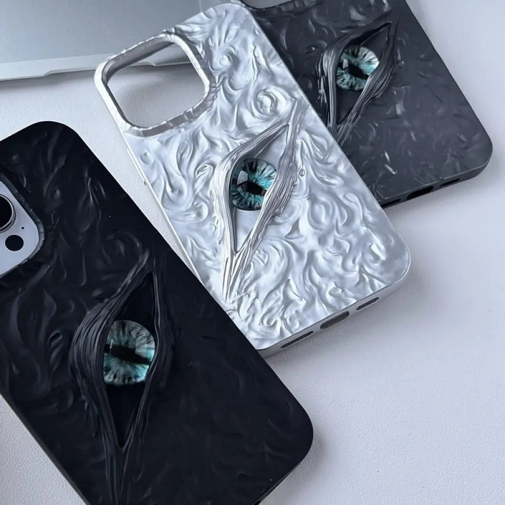Applicable for iPhone 17 "Eye of the Devil" 3D phone case, iPhone 16 Pro Max matte wrinkled 15 protection cover