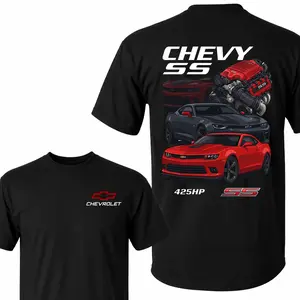 Chevy Camaro SS Graphic T-Shirt - 425HP Supercharged Engine Black Cotton Tee