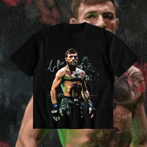 Conor The Notorious McGregor Heavy Cotton T-Shirt Conor McGregor Graphic Tee UFC MMA Combat Sports Fan Shirt Fight Night T-Shirt Gift for Men Women American Made Fightwear