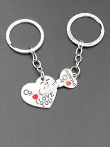 Cute Heart Shaped Keychains As Gift for Couple, Fashion Trendy Keychains for Car Key Decor, Trendy All-match Kawaii Accessories As Birthday Gift for Boyfriend & Girlfriend, Valentine's Day, Gift, Keychain Set