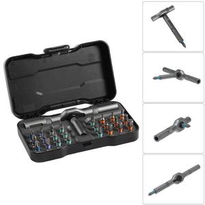 24 in 1 Magnetic Screwdriver Set,Multifunctional Drill Bit Set,Compact & Portable Ratchet Screwdriver Bit Set for Various Home Repairs,Detachable T-shaped Ratchet Handle Hardware,Precision Screwdriver Tool Kit,Household Repair Tool Kit