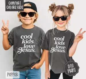 Cool Kids Love Jesus Youth Comfort Colors Tshirt, Religious Tee for Kids