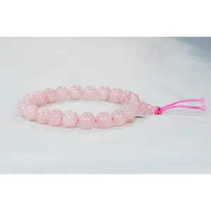 8mm Rose Quartz Mala-Style Stretch Bracelet – Healing Stone Jewelry natural bracelet fashion touch bracelet