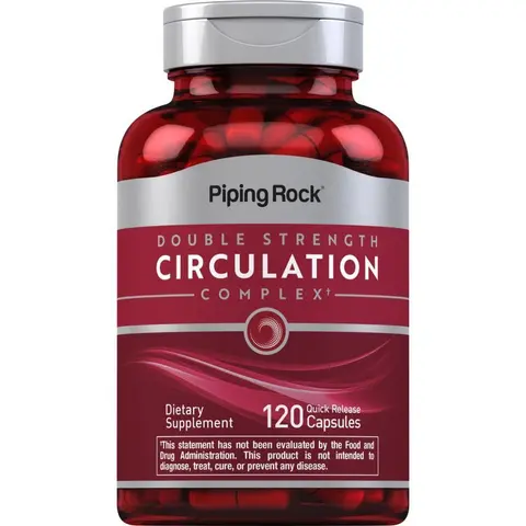 Piping Rock Circulation Supplement | 120 Capsules | Double Strength Complex | Non-GMO, Gluten Free