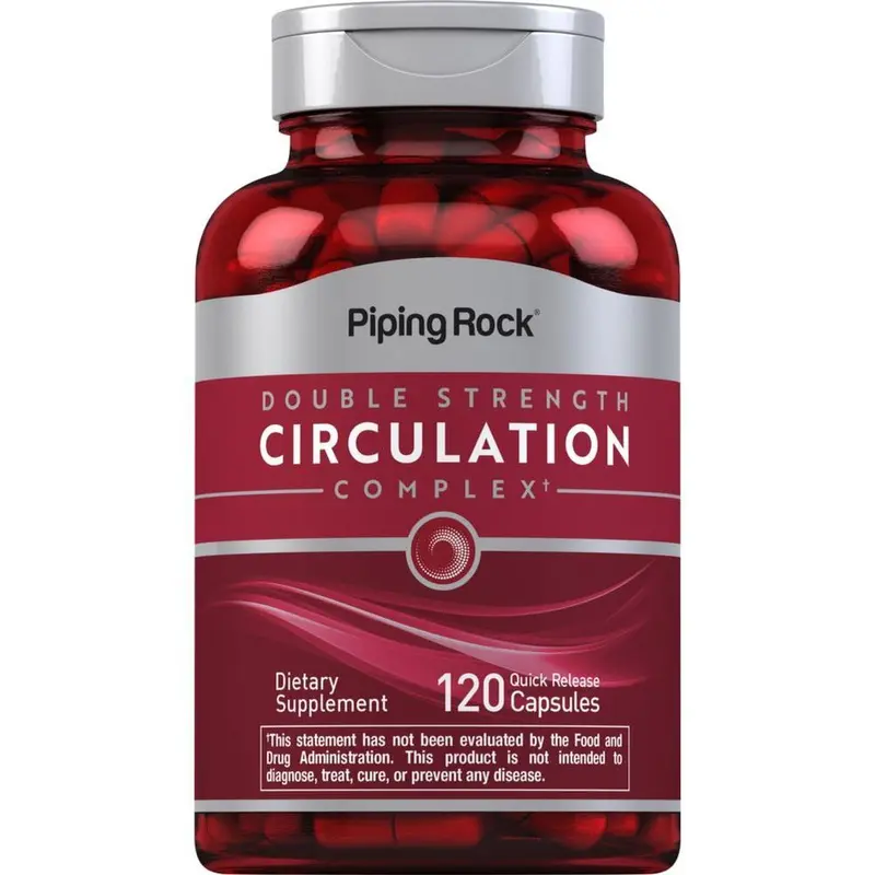 Piping Rock Circulation Supplement | 120 Capsules | Double Strength Complex | Non-GMO, Gluten Free