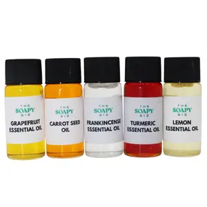 Even Skin Essential Oil Kit For Soap Making - Grapefruit Oil, Carrot Seed Oil, Frankincense Oil, Lemon Oil, Turmeric Oil, Soap Making Kit