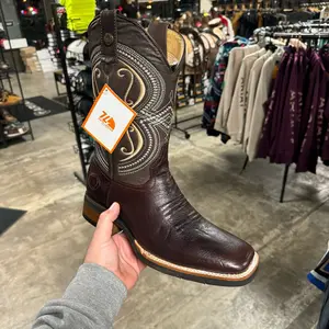 Siete Leguas Western Boot Wide Square Toe Color Mosto/Choco