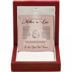 Mother-In-Law Gift Infinity Necklace With Thank You For Raising The Man Of My Dreams Message Card Perfect Jewelry For Weddings Or Birthdays