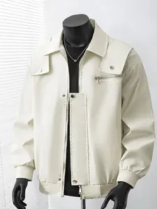 Unisex Outdoor Solid Color Jacket, American Retro Function College Style Baseball Jacket, Simple Coach Flight Suit Top, Casual Wear