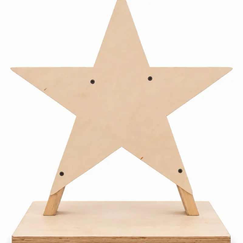 Decorative Wooden Star Floral Arrangement Base, Artistic Florist Centerpiece Stand for DIY Flower Displays, Home Decor Ornaments (Spanish: Base de Madera en Forma de Estrella para Arreglos Florales)