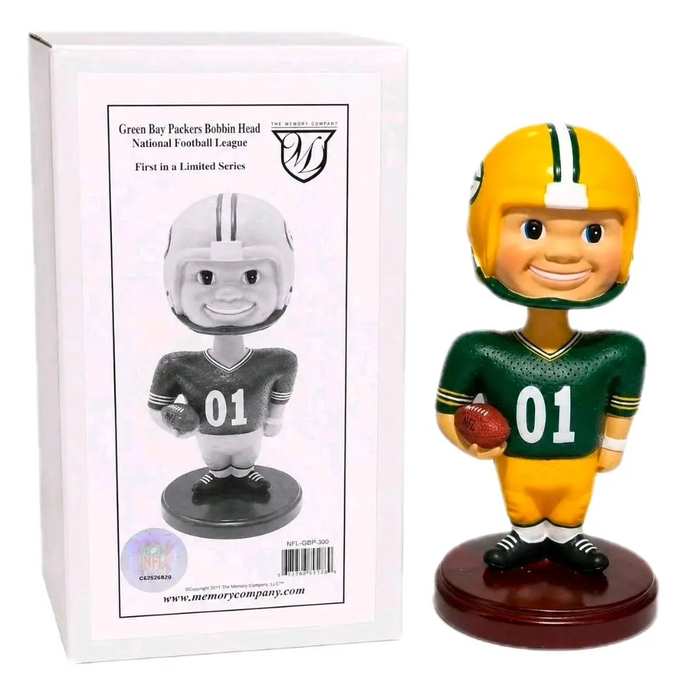 Green Bay Packers 7.5" Memory Company 2001 Team Logo Vintage Bobblehead