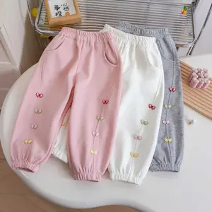 Stylish casual sweatpants for baby girls, autumn spring/autumn style sports pants for little girls