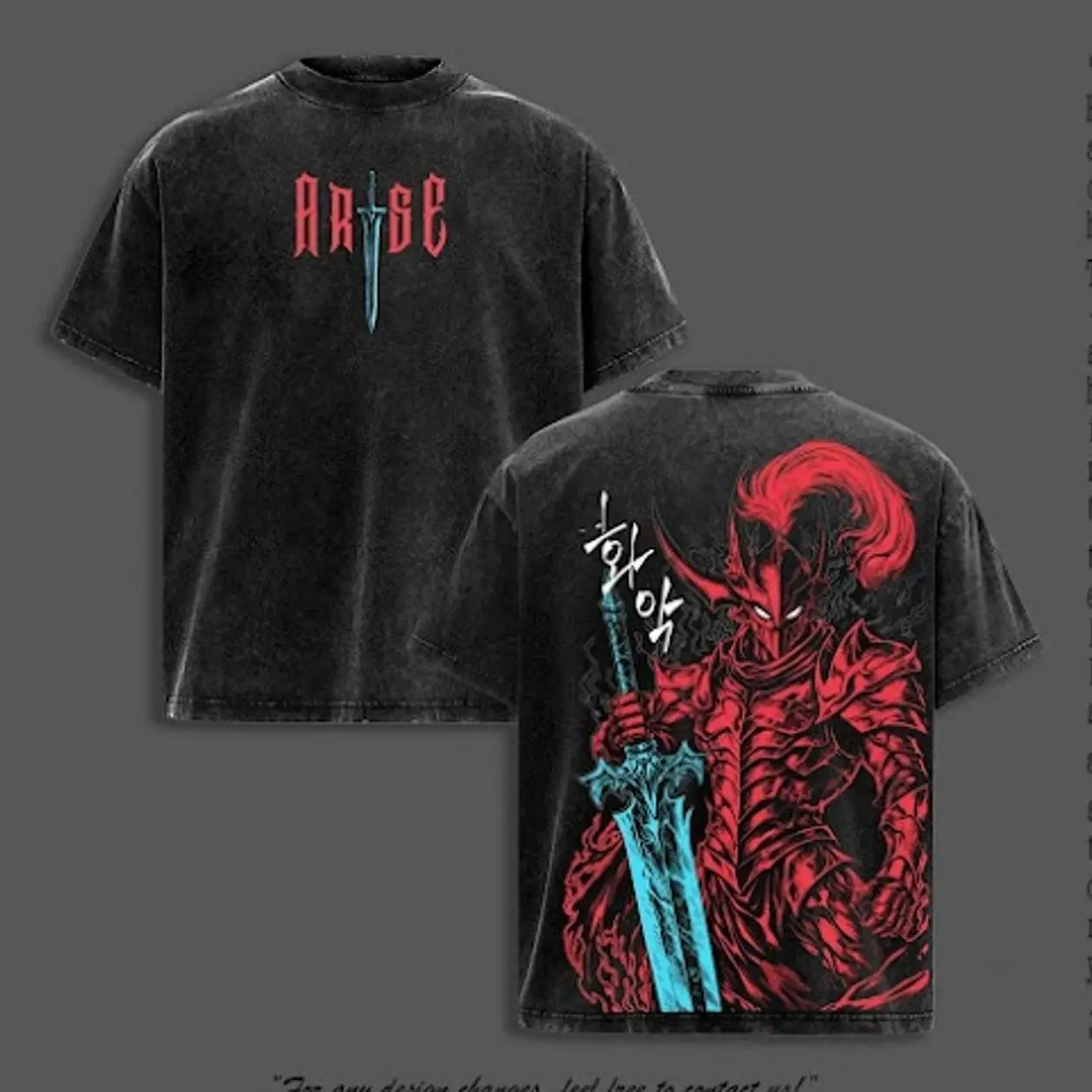 Igris Vintage Washed Oversized T-Shirt & Hoodie � Solo Leveling, Shadow Knight Commander Anime Graphic, Absolute Loyalty And Silent Blade Theme, Heavyweight Cotton Streetwear Unisex LJY