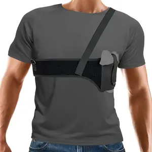 Universal Ambidextrous Rubber Adjustable Concealed Carry Chest Holster with Hook and Loop Closure - Classic Style for Comfortable Wear - Suitable for Both Left and Right Handers