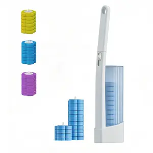 Disposable Toilet Brush, Toilet Bowl Wand Holder Set with 36PCS Cleaner Refills, Bathroom Cleaning System for Sink Bathtub Drain Wash Basin Urinal，Wall-Mount Scrubbing Toilet Brush Bathroom Cleaning Kit