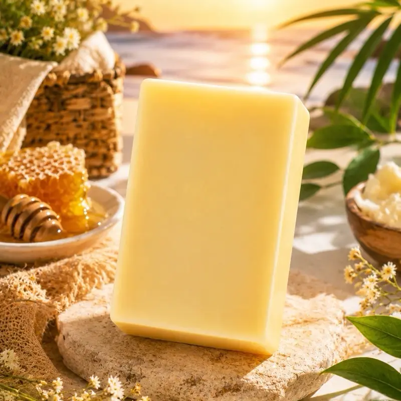 Artisanal Rice and Honey with Vitamin E Soap Bar - Gentle Daily Cleansing Bath & Body Care for Hydrating, Brightening, Soft Radiant Skin