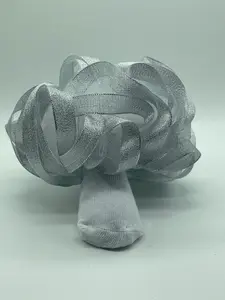 Metallic sliver ruffle socks