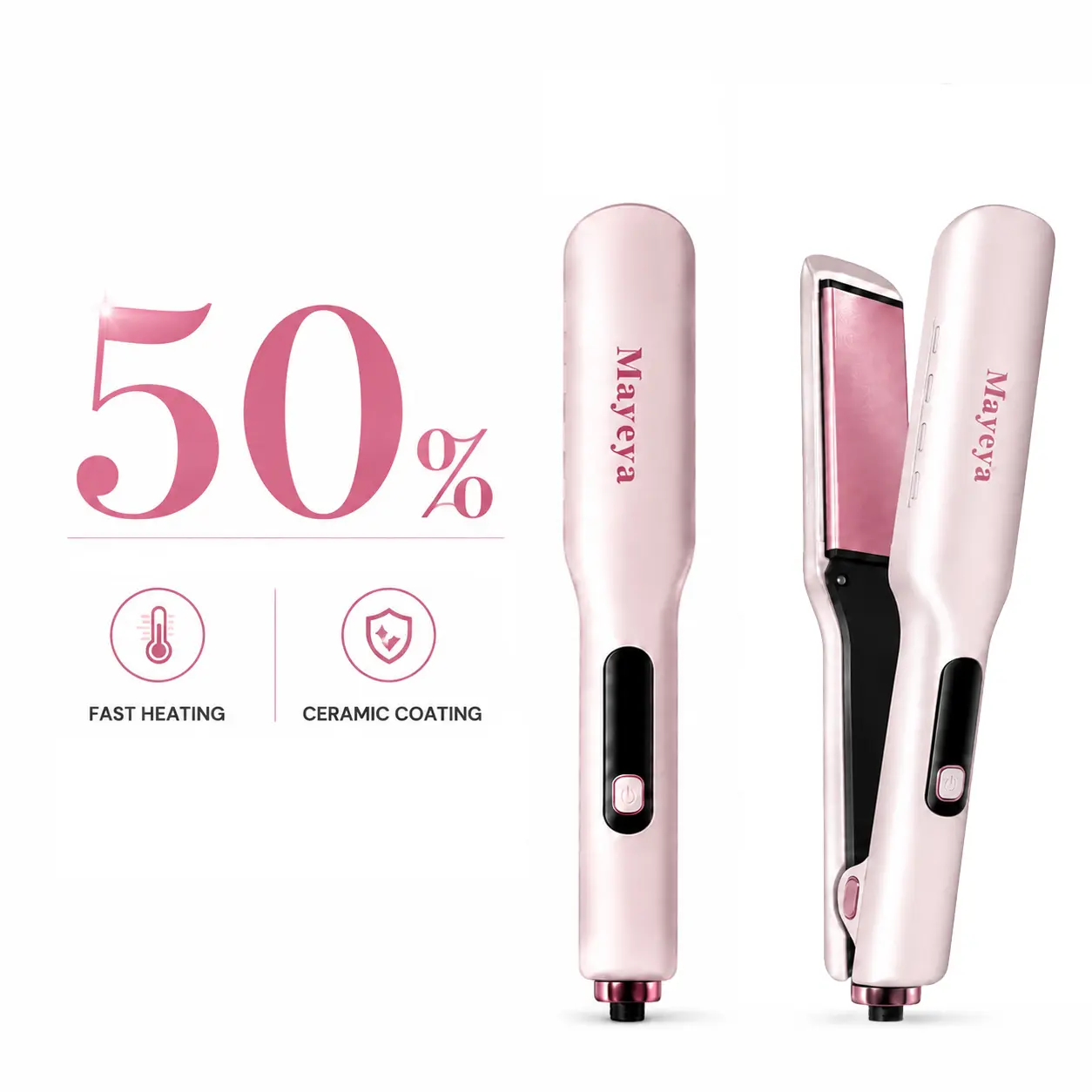 MAyeyaProfessional Ceramic Tourmaline Ionic Flat Iron Hair Straightener With Precision Heat Control