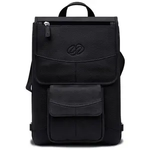 MacCase L15FJ-BK 15 in. Compact, Elegant Premium Leather Laptop Bag for Adult MacBook Pro Flight Jacket - Black