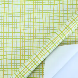 [10 Sheets 50x70cm / 20x28"] Aesthetic Yellow & Green Grid Gift Wrap Paper | Dopamine Style Birthday Packaging