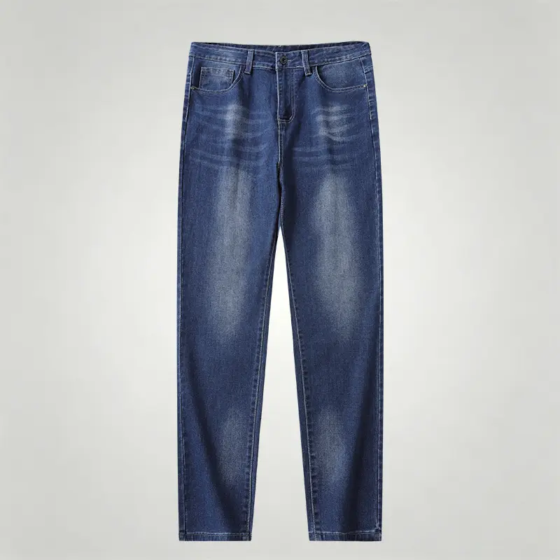 Men's classic straight-leg jeans featuring a vintage wash with whisker detailing; non-stretch, regular fit; five-pocket design; casual, everyday streetwear style.