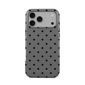 Valentine Gray Polka Dot Aesthetic Phone Case – Modern Minimal Design, Matte Finish Protective Cover, Shock Absorbing Corners, Slim Fit, Scratch Resistant Surface, Clean Look Daily Phone Case Gift . valenntine day. iphone 17 pro max phone case