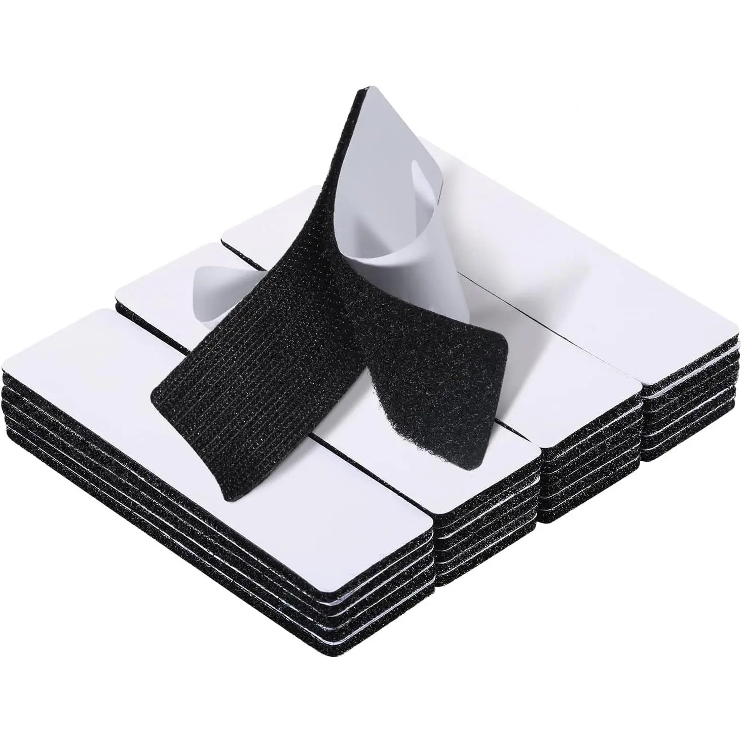 20 Sets 1x4 Inch Hook and Loop Fastener Strips with Adhesive Heavy Duty Double Sided Sticky Picture Hanging Wall Mounting Tape for  and Office Use, Black