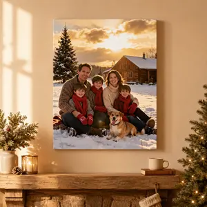 Custom Photo Canvas Painting-Turn Photos into Stunning Wall Art, Print with Vivid Colors |   Perfect for Home Decor, Holiday Gifts for Family & Friends |   Cherish Memories -Viral Gift That Touches Hearts!, Personalized Family Portrait Canvas, Custom Gift