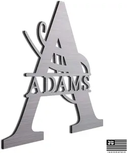 Monogrammed Sign Door Wall Decor Last Name Signs for Home Decorative Steel