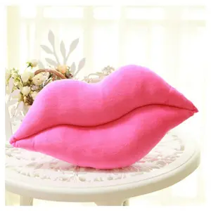 GARVEE Lip-shaped cushions, reversible soft plush decorative pillow, cushions for girls Valentine's Day gift for bed sofa office (pink lips 30 cm)