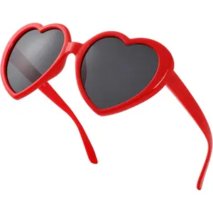 Polarized Heart Shaped Sunglasses for Women Girls Retro  Sun Glasses Red Heart Glasses Cute Eyewear