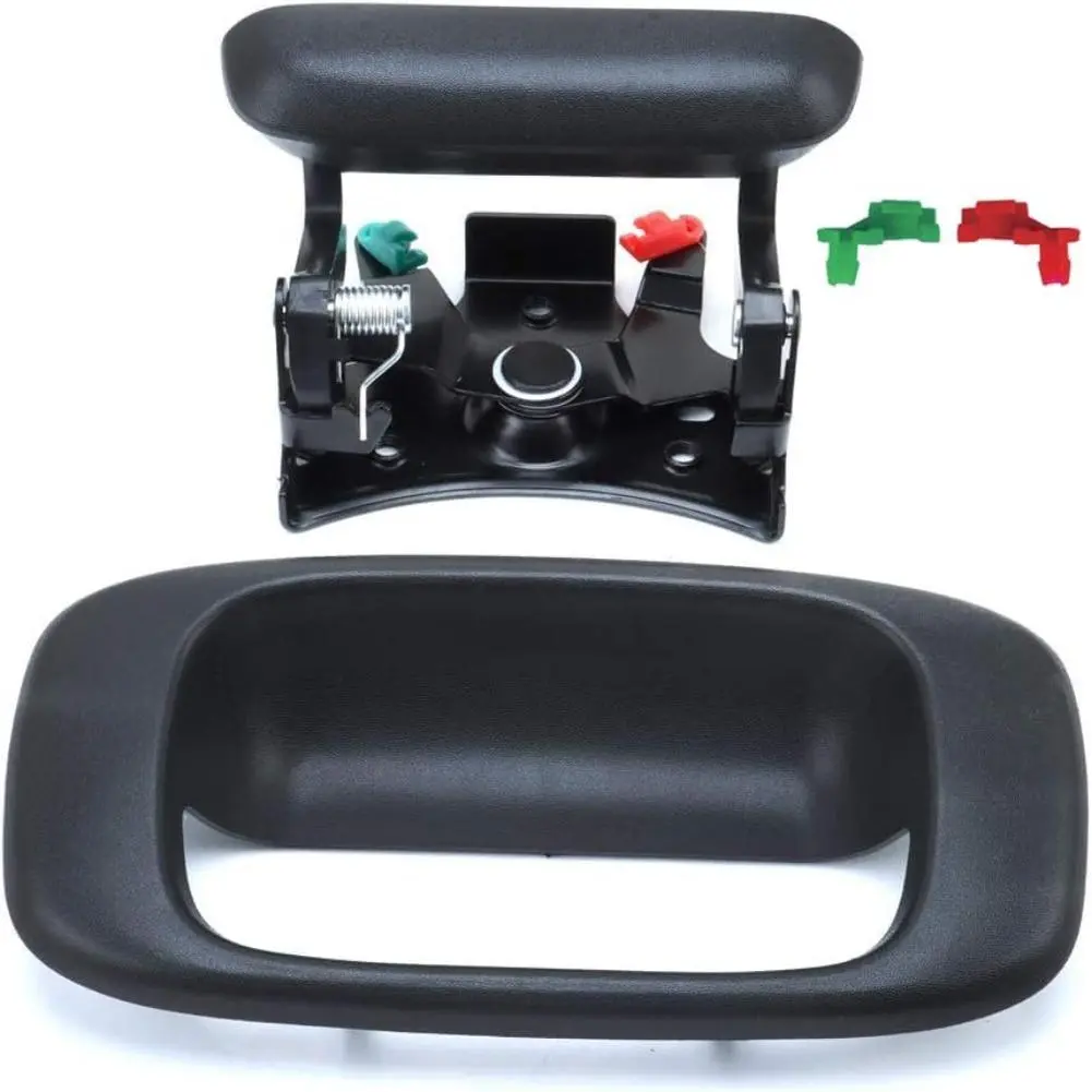 Tailgate Handle Latch and Bezel Trim with 2 Pairs Rod Clips For 1999-2007 Silverado,Sierra 1000,2000,3000 | Replaces# 15977911, 15225539, 15225411, 15225400, 77488
