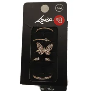 Glitz Lovisa Butterfly Rings Fashion Summer Delicate Zirconia Jewelry Set for Women