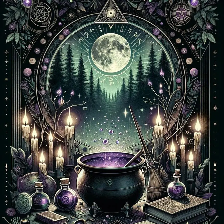 Moonlight Witchcraft World Pattern DIY Diamond Arts Colorful Painting Kit without Frame, DIY 5D Diamond Arts Colorful Painting for Bedroom Home Wall Decor, Handcraft, Diy Kits