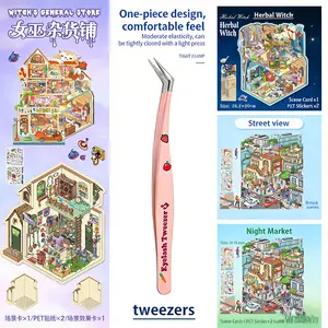 [Five stickers Scene in all] 3D Scene Stickers Including a tweezers DIY Cute Cartoon Creative Stickers for Scrapbooking Making DIY Decorative Stickers for Crafting